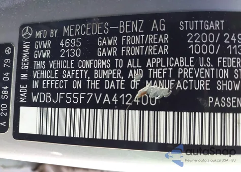 1997 Mercedes-Benz E 320 from USA, damaged, VIN WDBJF55F7VA412400